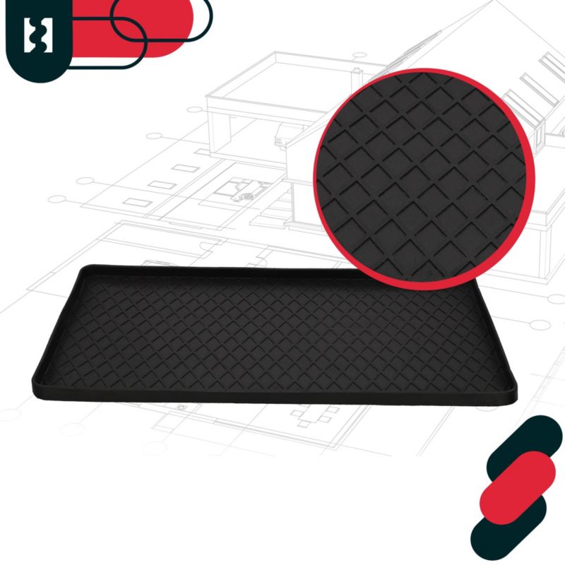 Skobakke Gummi 40x80 cm Sort | 5904994136002