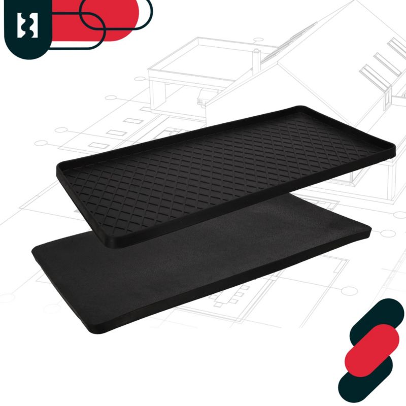 Skobakke Gummi 40x80 cm Sort | 5904994136002