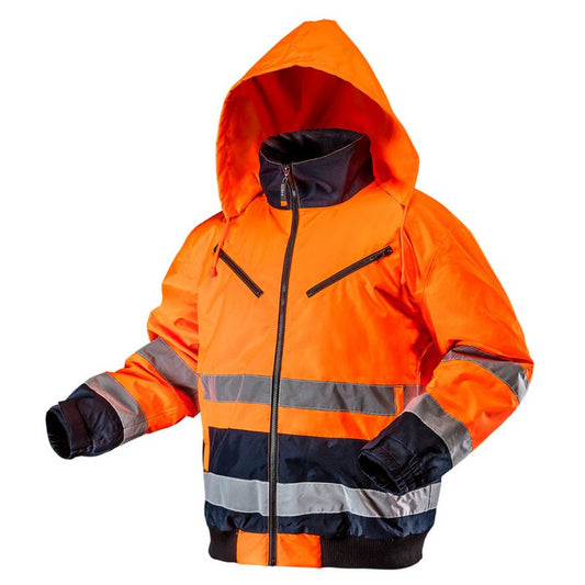 Isoleret arbejdsjakke NEO TOOLS med høj synlighed str. M orange 1 stk.
