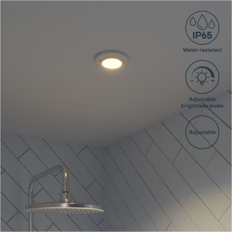 GoodHome Burnell LED-indbygningsspot 450 lm IP65 2700 K hvid