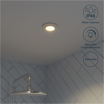 GoodHome Burnell LED-indbygningsspot 450 lm IP65 2700 K hvid