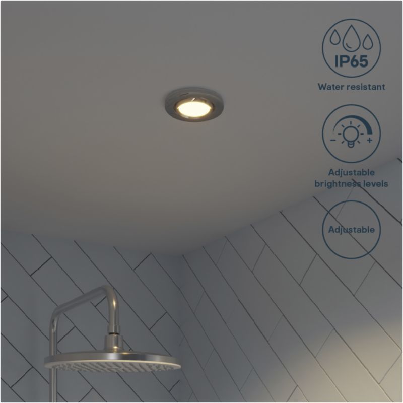 GoodHome Burnell LED-indbygningsspot 450 lm IP65 2700 K krom