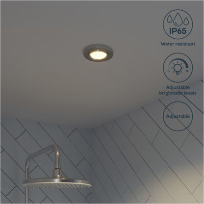 GoodHome Burnell LED-indbygningsspot 450 lm IP65 2700 K krom