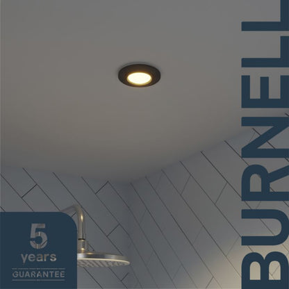 GoodHome Burnell LED-indbygningsspot 450 lm IP65 2700 K sort