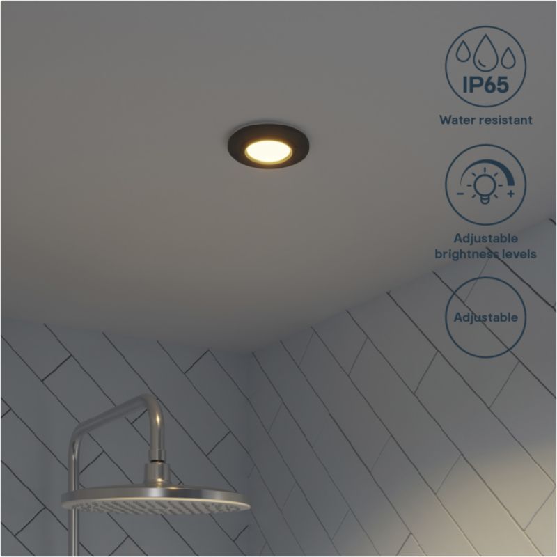 GoodHome Burnell LED-indbygningsspot 450 lm IP65 2700 K mat-sort