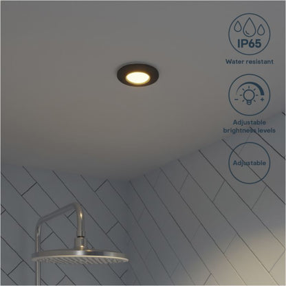 GoodHome Burnell LED-indbygningsspot 450 lm IP65 2700 K mat-sort