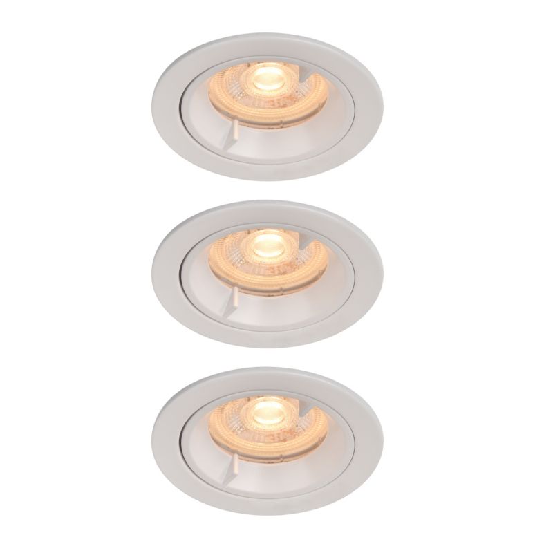 GoodHome Caius indbygningsspot 345 lm IP44 2700 K hvid 3 stk.