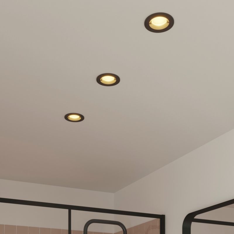 GoodHome Caius indbygningsspot 345 lm IP44 2700 K sort 3 stk.