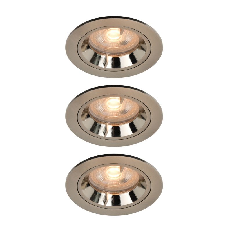 GoodHome Caius indbygningsspot 345 lm IP44 2700 K sølv 3 stk.