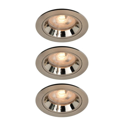 GoodHome Caius indbygningsspot 345 lm IP44 2700 K sølv 3 stk.