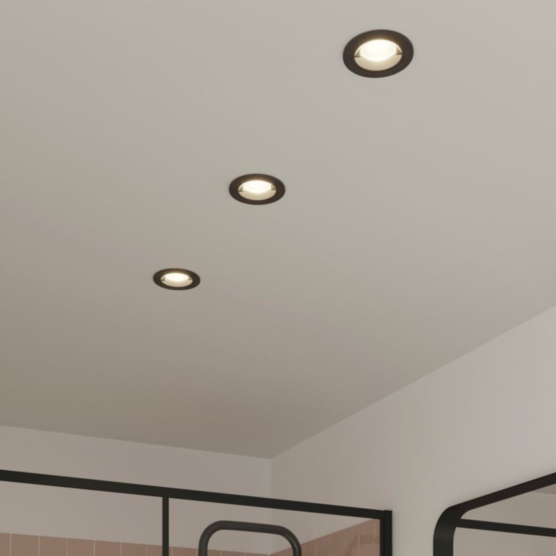 GoodHome Caius indbygningsspot 345 lm IP44 4000 K sort 3 stk.