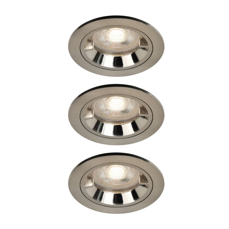 GoodHome Caius indbygningsspot 345 lm IP44 4000 K sølv 3 stk.