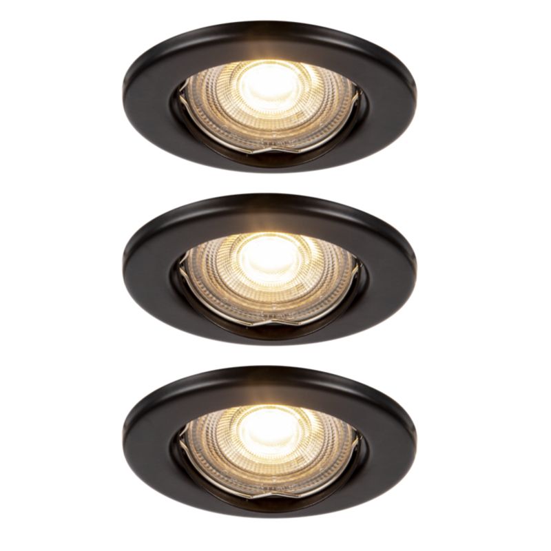 GoodHome Chancey indbygningsspot 3 x GU10 345 lm 2700 K mat-sort