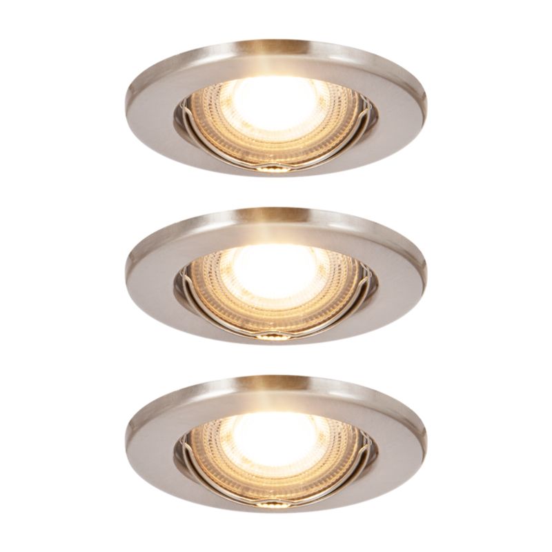 GoodHome Chancey indbygningsspot 3 x GU10 345 lm 2700 K sølv