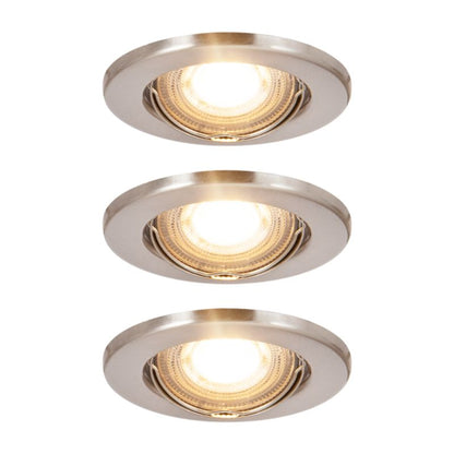 GoodHome Chancey indbygningsspot 3 x GU10 345 lm 2700 K sølv