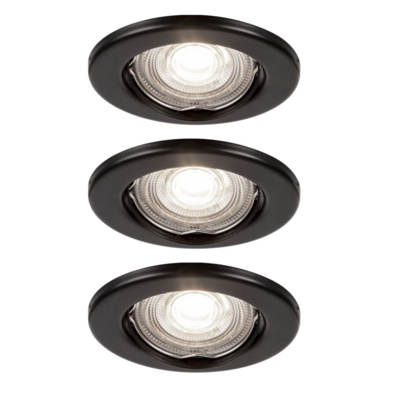 GoodHome Chancey indbygningsspot 3 x GU10 345 lm 4000 K sort