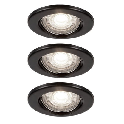 GoodHome Chancey indbygningsspot 3 x GU10 345 lm 4000 K sort