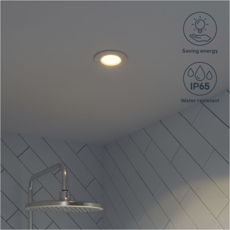 GoodHome Etana indbygningsspot 345 lm IP65 3000 K hvid