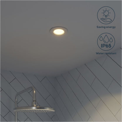 GoodHome Etana indbygningsspot 345 lm IP65 3000 K hvid