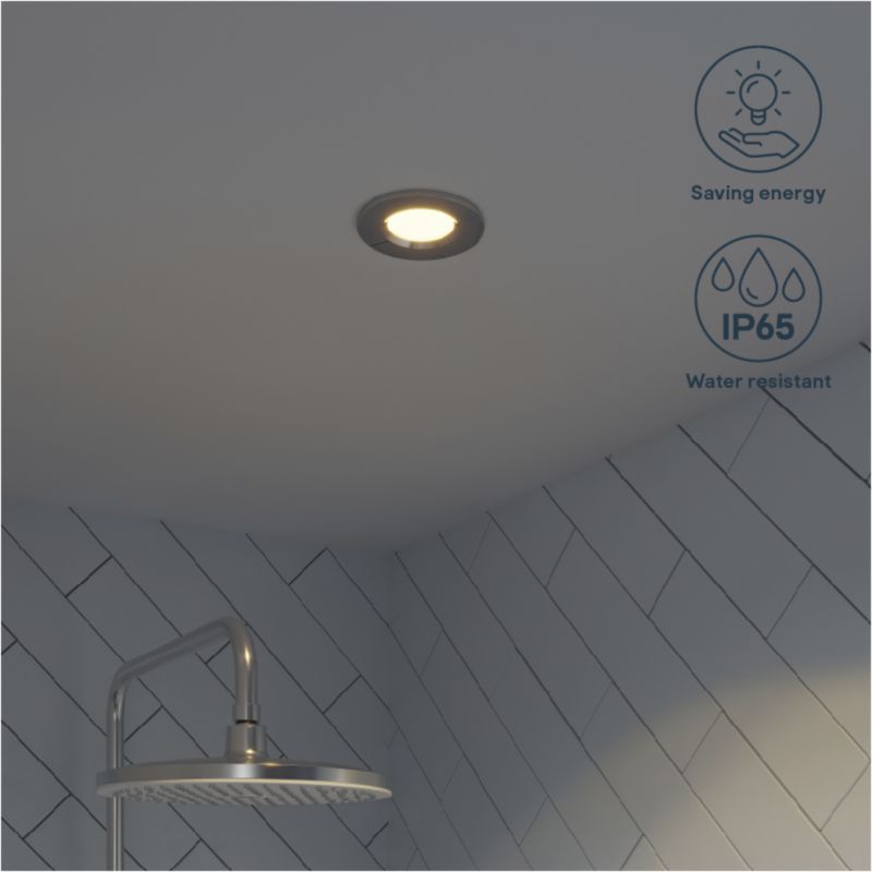 GoodHome Etana indbygningsspot 345 lm IP65 3000 K krom