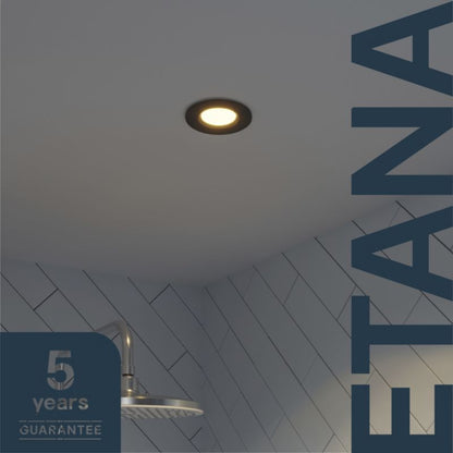 GoodHome Etana indbygningsspot 345 lm IP65 3000 K mat-sort