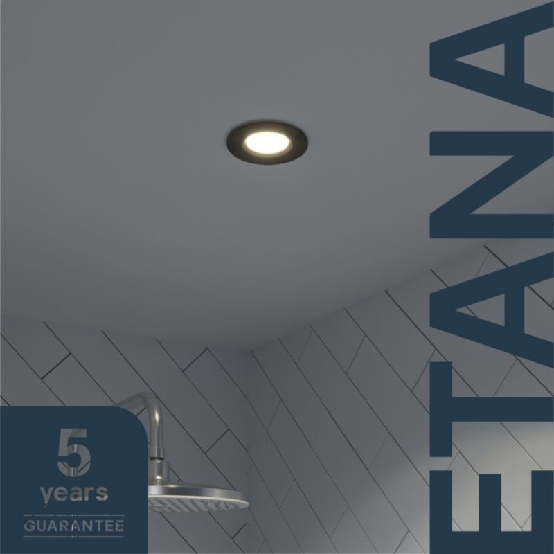 GoodHome Etana indbygningsspot 345 lm IP65 4000K mat-sort