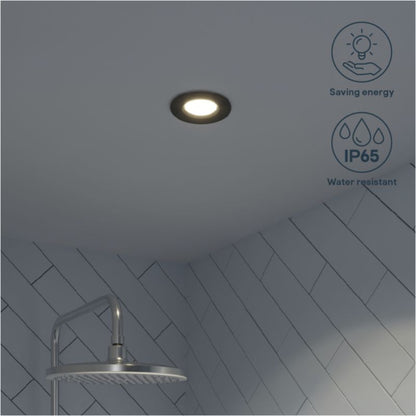 GoodHome Etana indbygningsspot 345 lm IP65 4000 K mat-sort