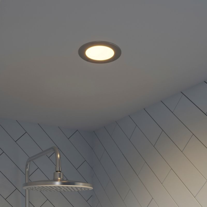 GoodHome Karluk CCT indbygningsspot 600 lm IP65 krom