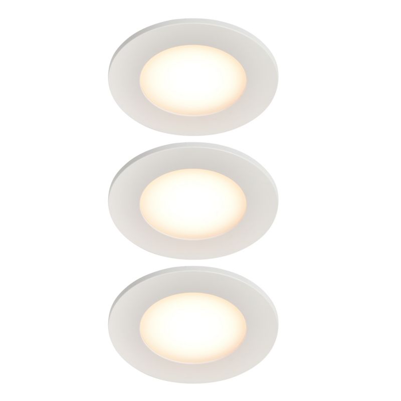 GoodHome Leavitt indbygningsspot 300 lm IP44 2700 K hvid 3 stk.