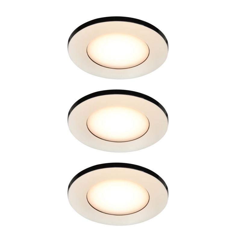 GoodHome Leavitt LED-indbygningsspot 300 lm IP44 2700 K sølv 3 stk.