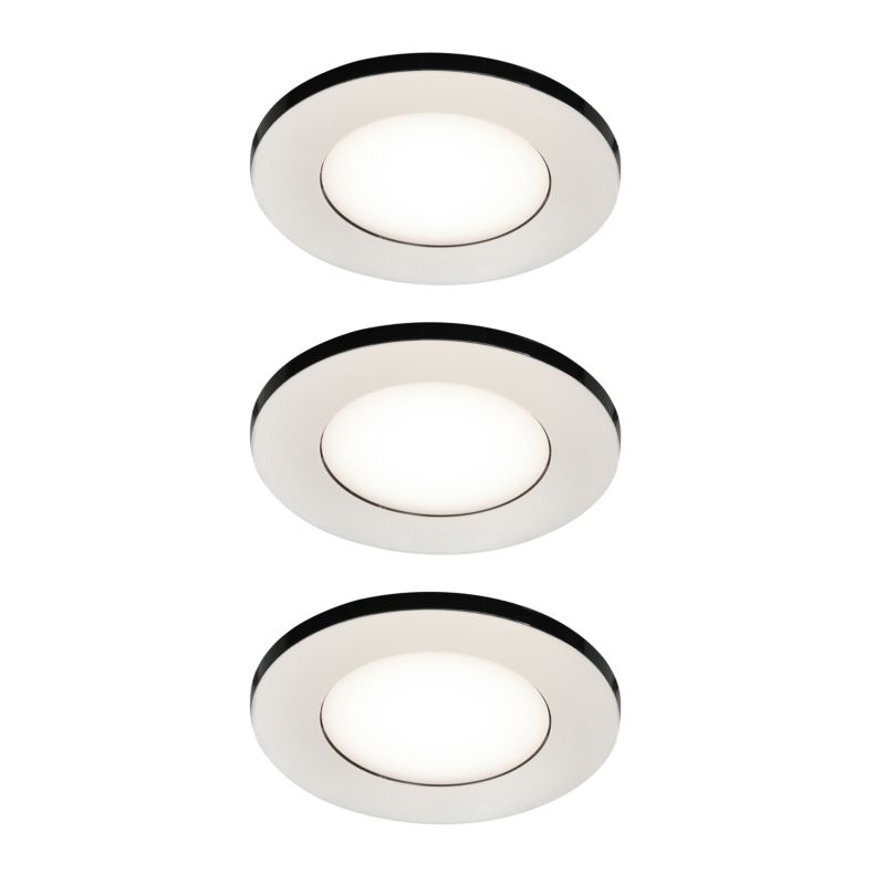 GoodHome Leavitt LED-indbygningsspot 300 lm IP44 4000 K sølv, 3 stk.