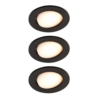 GoodHome Quimby indbygningsspot 350 lm 2700 K sort 3 stk. med dæmper
