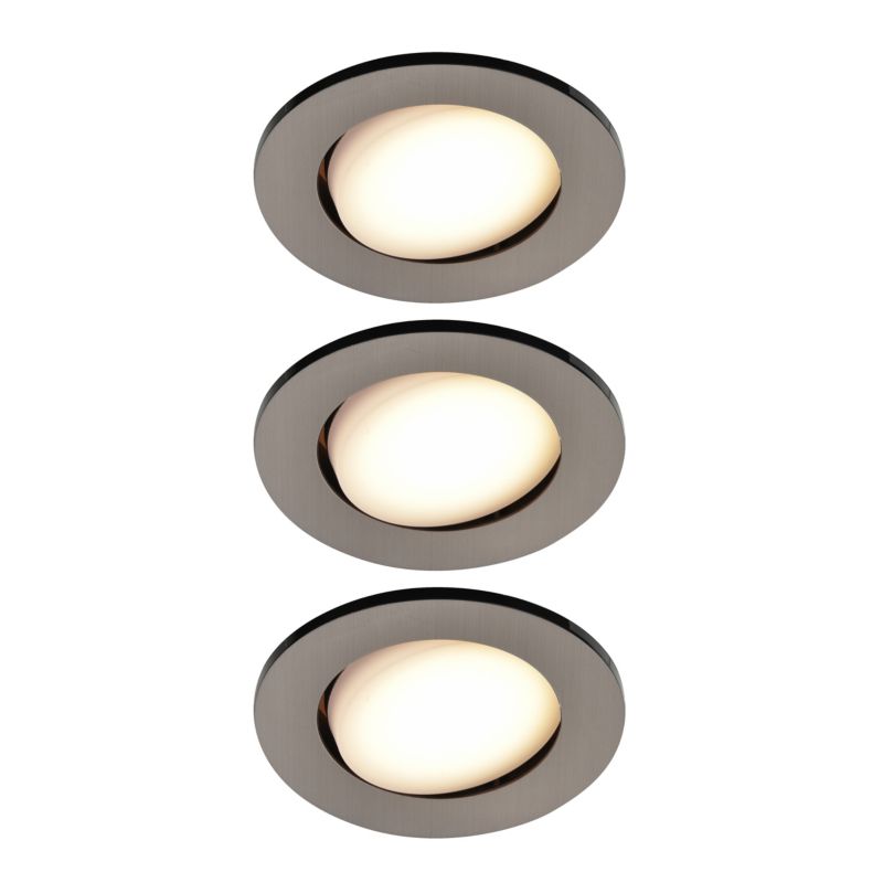 GoodHome Quimby LED-indbygningsspot 350 lm 2700 K sølv 3 stk. DIM