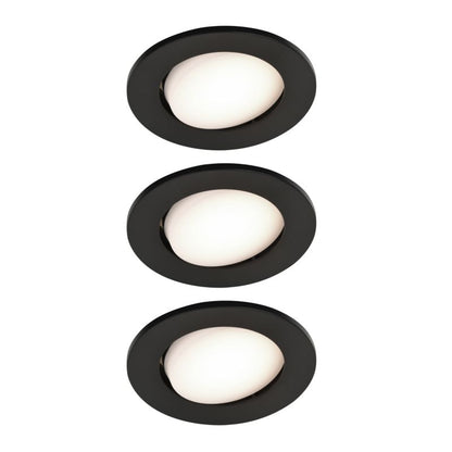 GoodHome Quimby LED-indbygningsspot 350 lm 4000 K mat-sort 3 stk. med dæmper