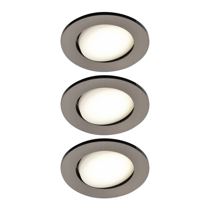 GoodHome Quimby LED-indbygningsspot 350 lm 4000 K sølv 3 stk. med dæmper