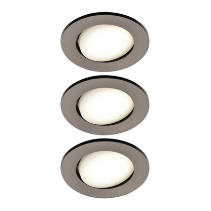 GoodHome Quimby LED-indbygningsspot 350 lm 4000 K sølv 3 stk. DIM