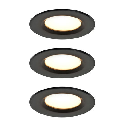 GoodHome Thorold LED-indbygningsspot 450 lm sort, sæt med 3 stk.
