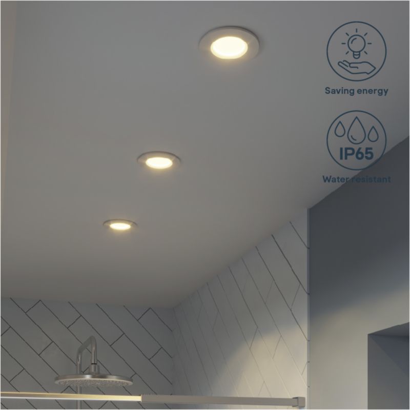 GoodHome Etana LED-indbygningsspot 345 lm 3000 K IP65 hvid 3 stk.