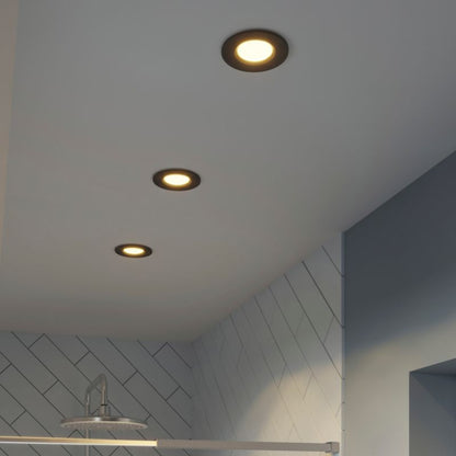 GoodHome Etana LED-indbygningsspot 345 lm 3000 K IP65 mat-sort 3 stk.