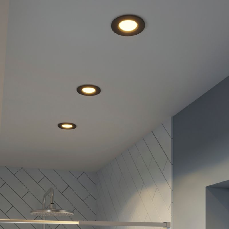 GoodHome Etana LED-indbygningsspot 345 lm 3000 K IP65 sort 3 stk.