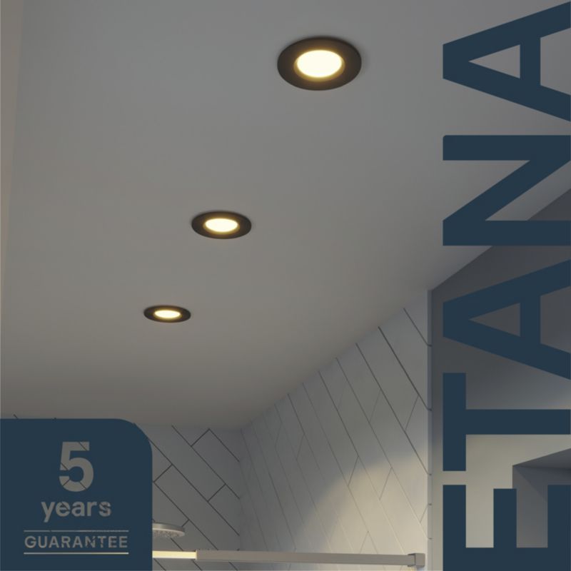 GoodHome Etana LED-indbygningsspot 345 lm 3000 K IP65 mat-sort 3 stk.