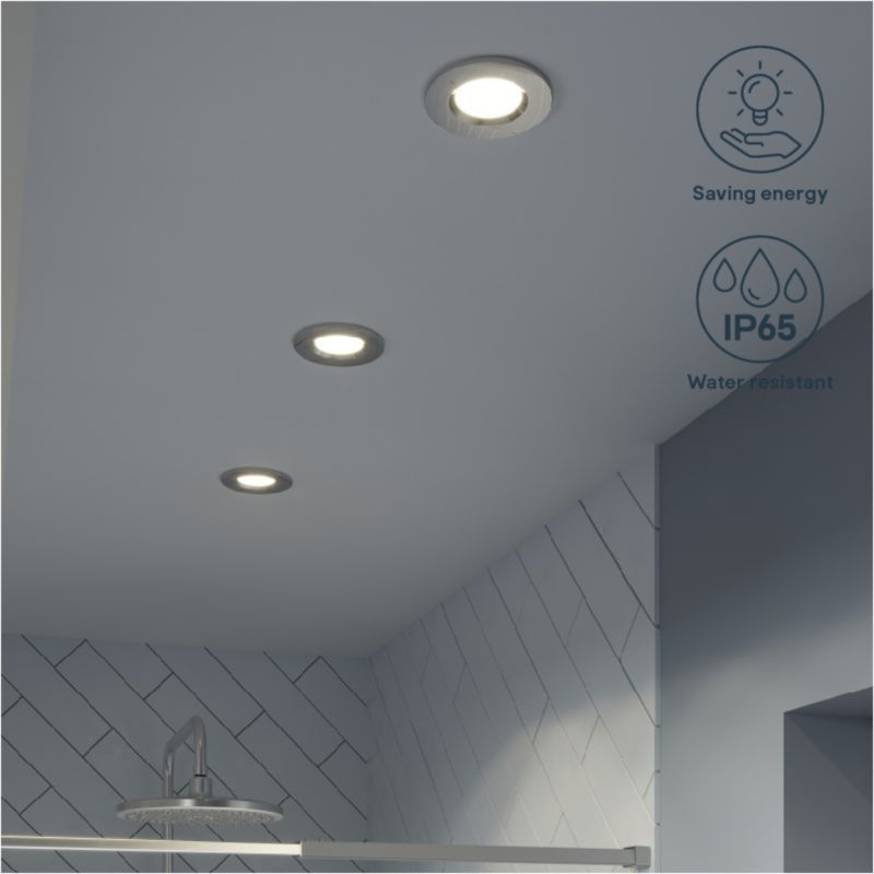 GoodHome Etana LED-indbygningsspot 345 lm 4000 K IP65 krom 3 stk.