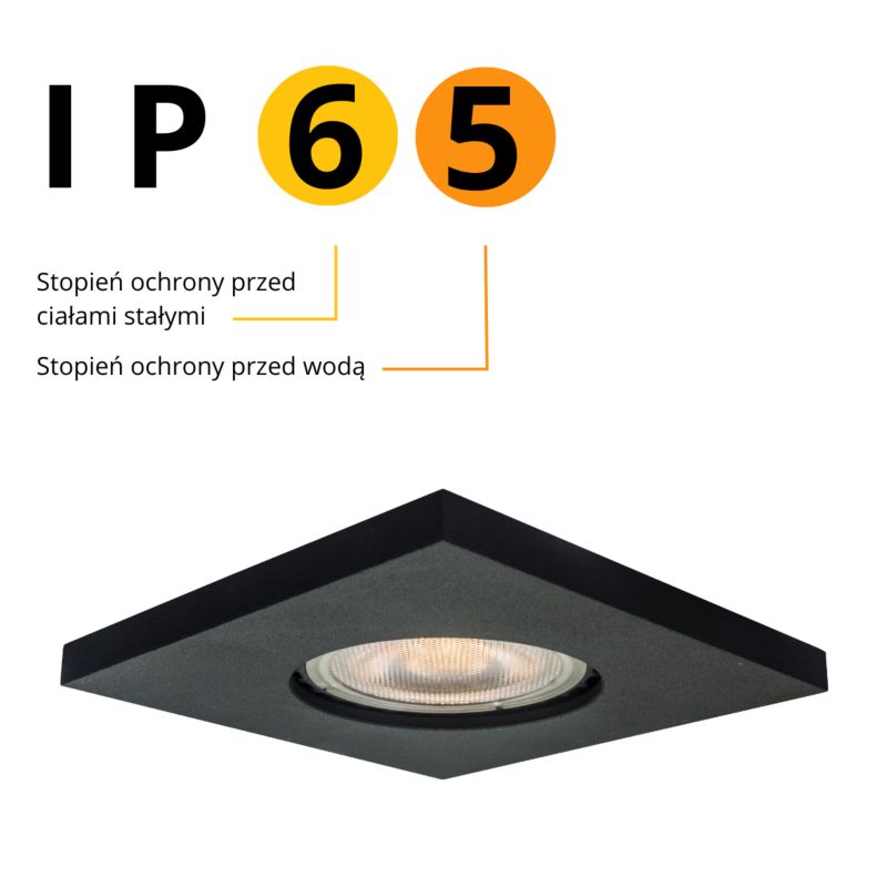 Oczko Light Prestige Lagos sort IP65 1 x GU10 1 stk.
