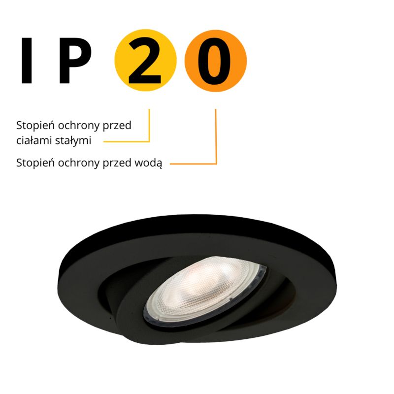 Light Prestige Lagos indbygningsspot sort IP20 1 x GU10 1 stk.