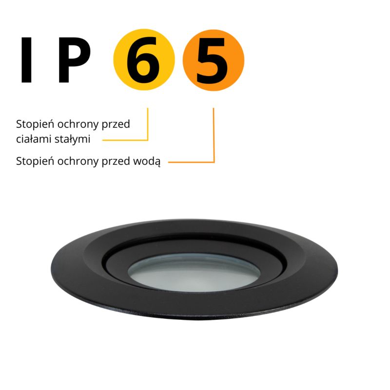 Light Prestige Lagos indbygningsspot sort IP65 1 x GU10 1 stk.