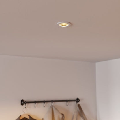 Rund indbygningsspot med clip