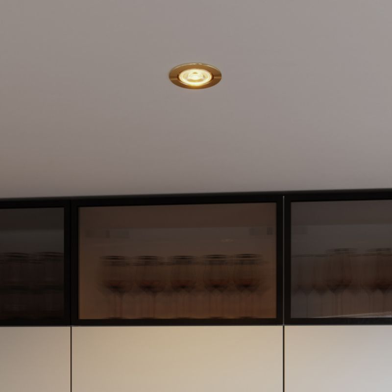 Rundt indbygningsspot GoodHome Ares i guld