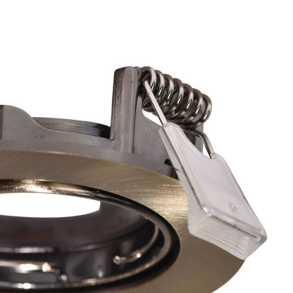 Rundt indbygningsspot GoodHome Ares i guld