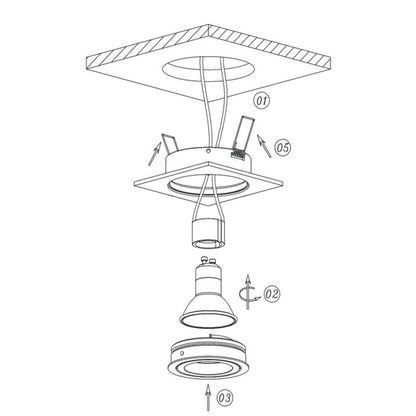 Indbygningsspot Light Prestige Lagos hvid IP65 1 x GU10 1 stk.