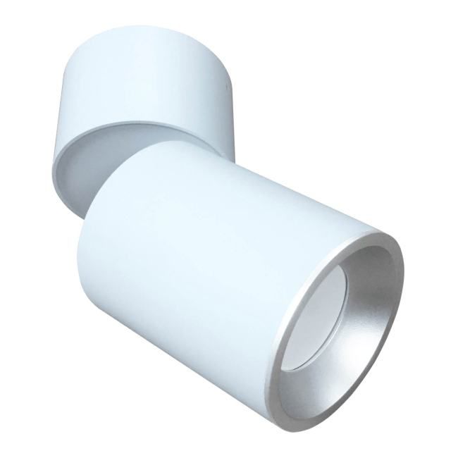 Polux Astra GU10 overflademonteret justerbar spotlight i hvid-sølv